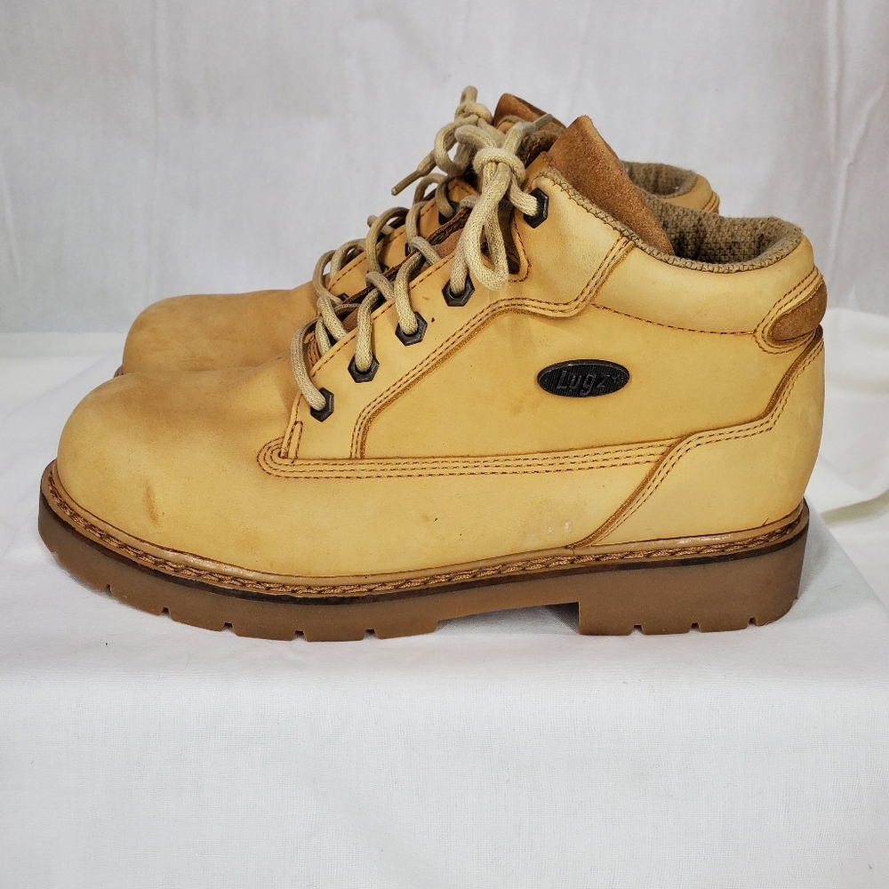 Lugz Vintage Y2K Timbs Style Construction Chukka Work Boots Grunge Logo Sz 8.5